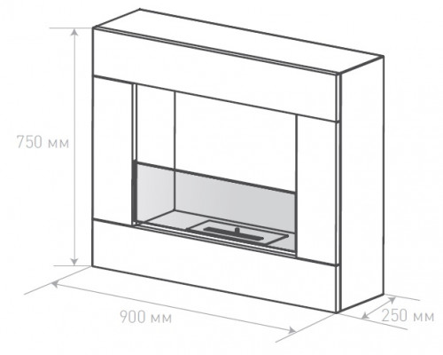 Биокамин Silver Smith PORTAL LUX 2 GLASS